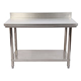 Stainless steel table Work table Stainless steel table with upstand 100x60x85