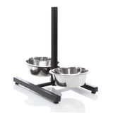 Fudajo double bowl with stand height adjustable L dog feeding station