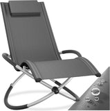 Outdoor Rocking Chair Weatherproof, Recliner Lounger, Maximum Load 150 kg Black Beige Grey