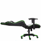 RECLINING SPORTS RACING GAMING CAR OFFICE DESK PC FAUX LEATHER CHAIR GREEN