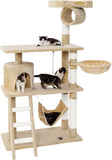 Cat scratching post with many cuddle and play options, 141cm high Beige