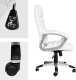 Executive Office Chair Swivel Chair with Padded armrests White