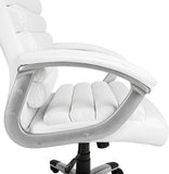 Executive Office Chair Swivel Chair with Padded armrests White