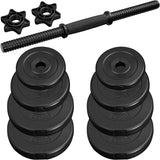 2x Dumbbell Weight Set Weight with Plastic Coating | Ribbed Grip & Spinlock Collars | Various Weights Available