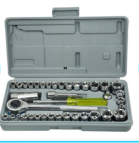 40 PIECES 1/4" & 3/8" DRIVE SOCKET SET TOOL KIT