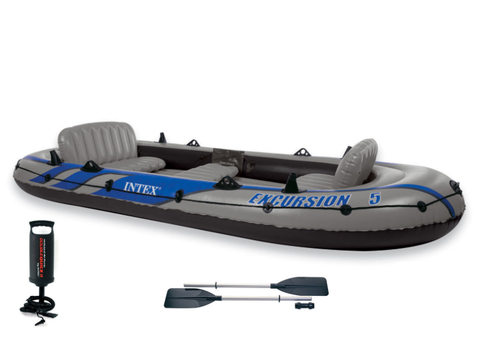 INTEX Excursion Inflatable Rafting And Fishing Boat With, 46% OFF