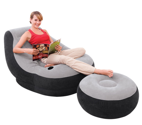 INFLATABLE CHAIR WITH FOOTSTOOL