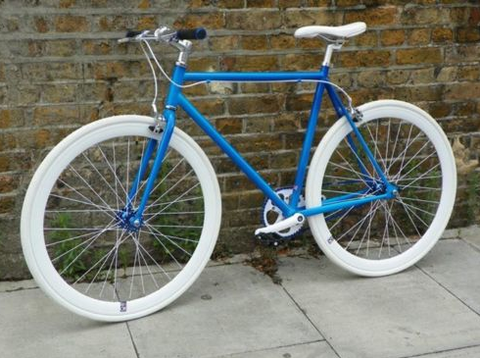 Blue white Brand new Single Speed & Fixed Gear / fixie Road Bike Flip Flop hub
