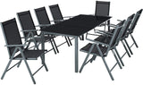 Glass Top 8+1 Garden Furniture Table and Chair Set