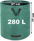 Garden Waste Bag 4 x 280 Litres 50 kg Load Capacity Stable Robust Washable Garden Lawn Bag Leaf Bag