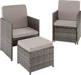 Rattan 5-Piece Garden Furniture Set with Dining Table, Armchair and Stools  3 Colours