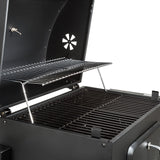 Charcoal Barbecue with Thermometer, Grill Cover and Fire Bowl Powder-Coated Stainless Steel