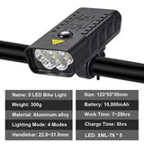 5Leds Bike light Usb Rechargeable T6 9000lm Bike  Flashlight SUPER STRONG ..Also acts as a powerbank