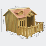 Luxury Dog Kennel Dog House Wood Balcony