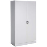 Black  Filing Cabinet with Compartments, Lockable, 2 Double Doors,