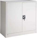 Black Filing Cabinet with Compartments, Lockable, 2 Double Doors