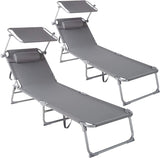 Sunbed 190cm with sunroof Garden lounger Beach lounger Sunlounger