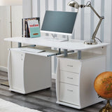 Black beech or White 3 drawer computer desk
