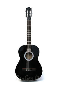 39'' Full Size 4/4 Beginner Classical Acoustic Guitar Pack Package Black