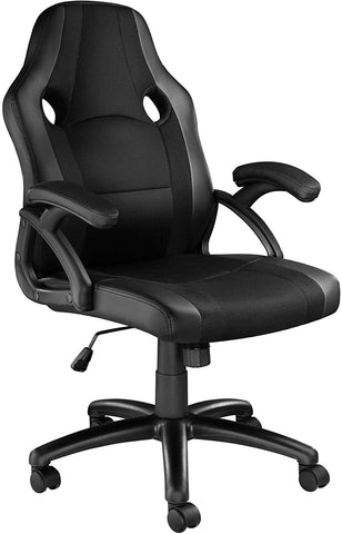 Racing office chair, executive chair with rocker mechanism BLACK