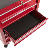 Workshop Trolley 5 Compartments Central Lockable Anti-Slip Coating Wheels with Parking Brake Solid Metal