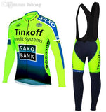 Saxo Bank Tinkoff Cycling Clothing Autumn Cycling Jersey  Bib Pants XL