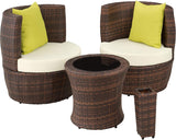 Aluminium Poly Rattan Dining Set for 2 People 8 Pieces