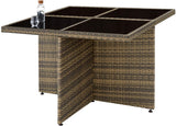 Brown  Rattan aluminum 4 + 1 + 4 seating group Cube 4 chairs 1 table 4 stools + protective cover