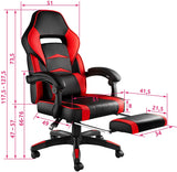 Computer Chair, Gaming Executive With Footrest Red