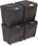 Set of 4 Waste Bins Kitchen (80 Litres 4 x 25 L) Waste Bin Separator Collector Organic Waste