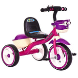 3 Wheeler kids Tricycle with Flashing lights,Music,Carrying Basket &Padded Seat