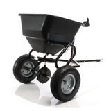 Push Broadcast Spreader 30kg with pneumatic tyres for ride-on mower