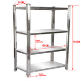 Stainless Steel Shelf 150x50x155cm with 4 Boards for Restaurants