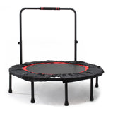 Fitness Trampoline Ø122 cm, Adjustable Handle Max 110 cm, up to 150kg