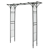 Trellis Arched Espalier for Roses 205x50x208cm Steel Aid for Climbing Plants Garden Arch