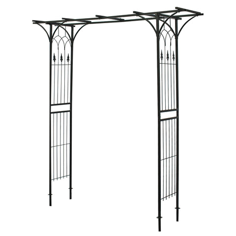 Trellis Arched Espalier for Roses 205x50x208cm Steel Aid for Climbing Plants Garden Arch